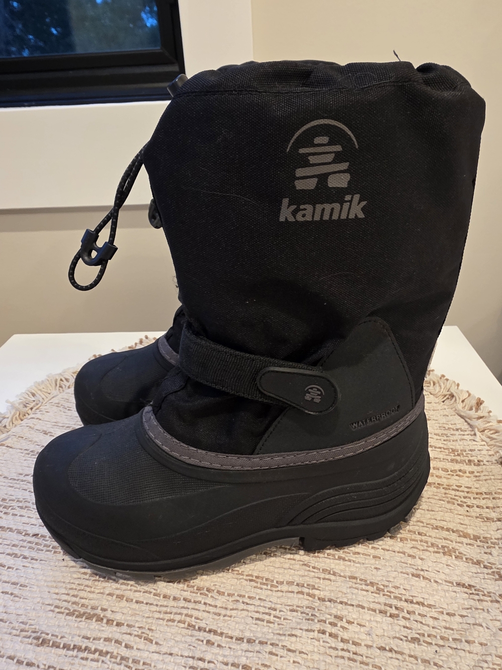 Kamik Kids 4Y Black Snow Boots - Waterproof Winter Footwear